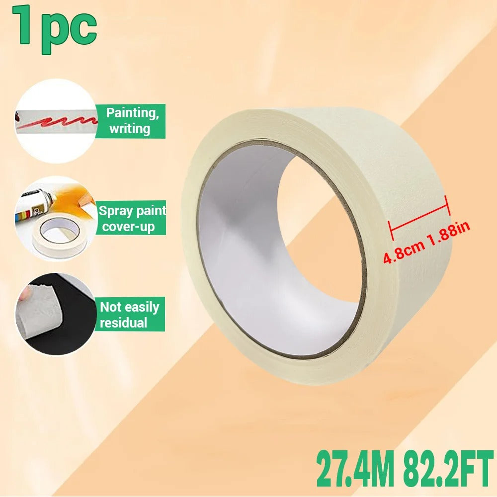 Masking Tape White Single Side Tape Adhesive Crepe Paper for Oil Painting Sketch Drawing Supplies