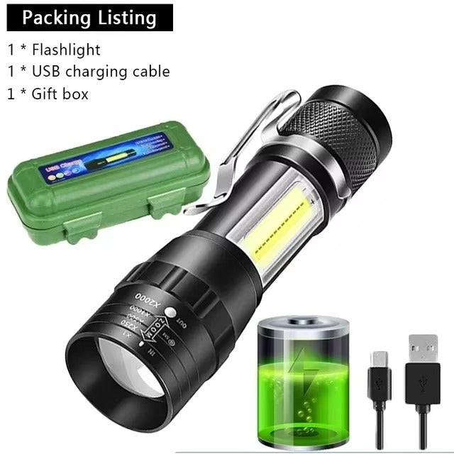 High Power Led Flashlights Very Strong Tactical Torch 6 Modes Rechargeable Camping Fishing Emergency Zoom Lantern