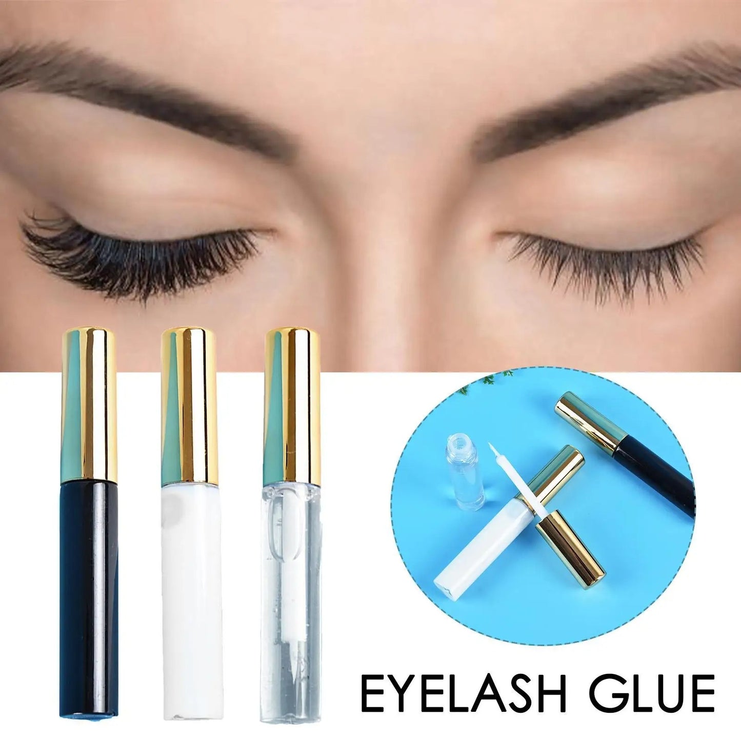 Eyelash Glue Fast Drying Eyelashes Extension Glue Black Adhesive Retention Immobilization False Ingredients Mild Not Irritating