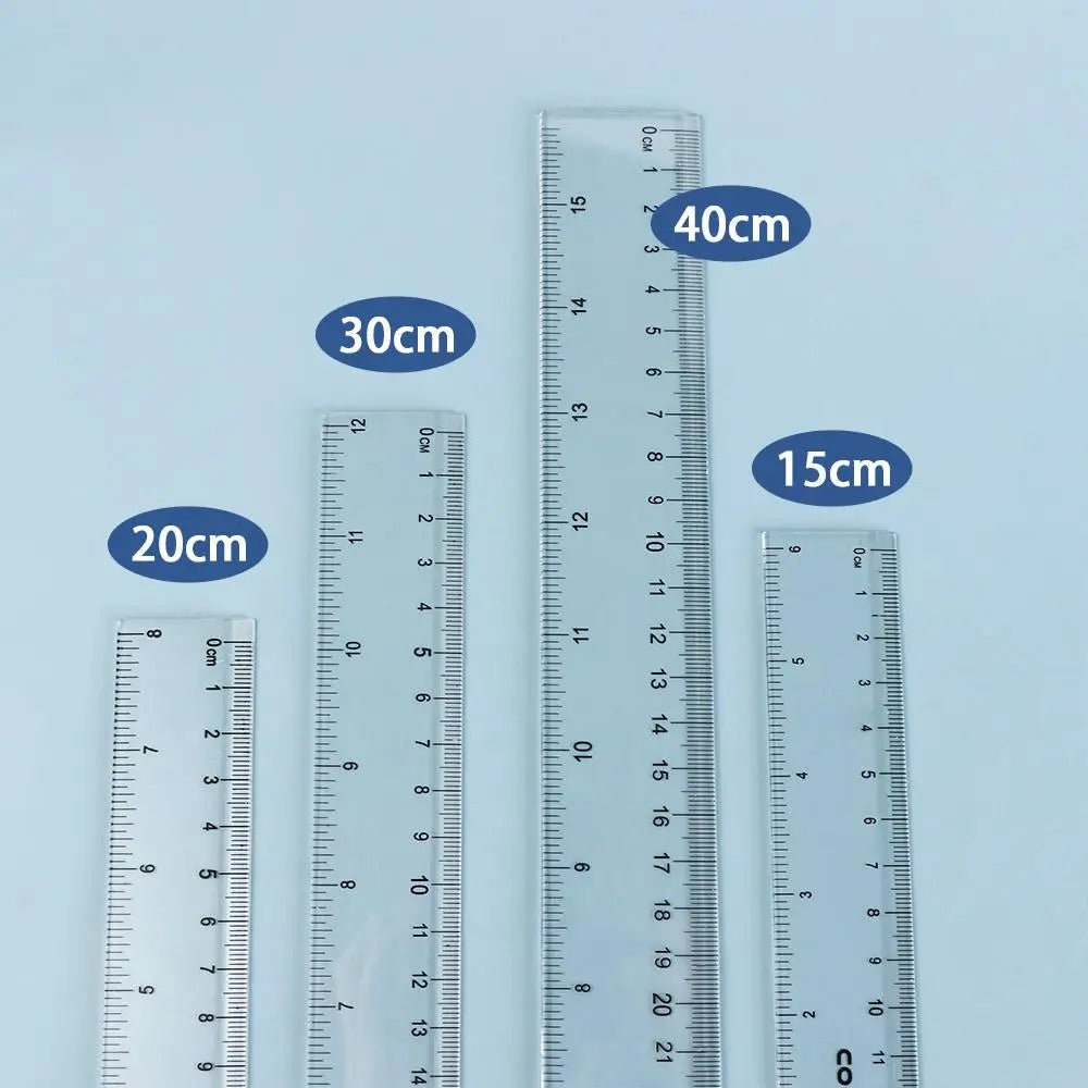 Desk Accessories 15cm 20cm 30cm 40cm Straight Ruler Multifunction Transparent Measuring Ruler Plastic Drawing Ruler Exam Test