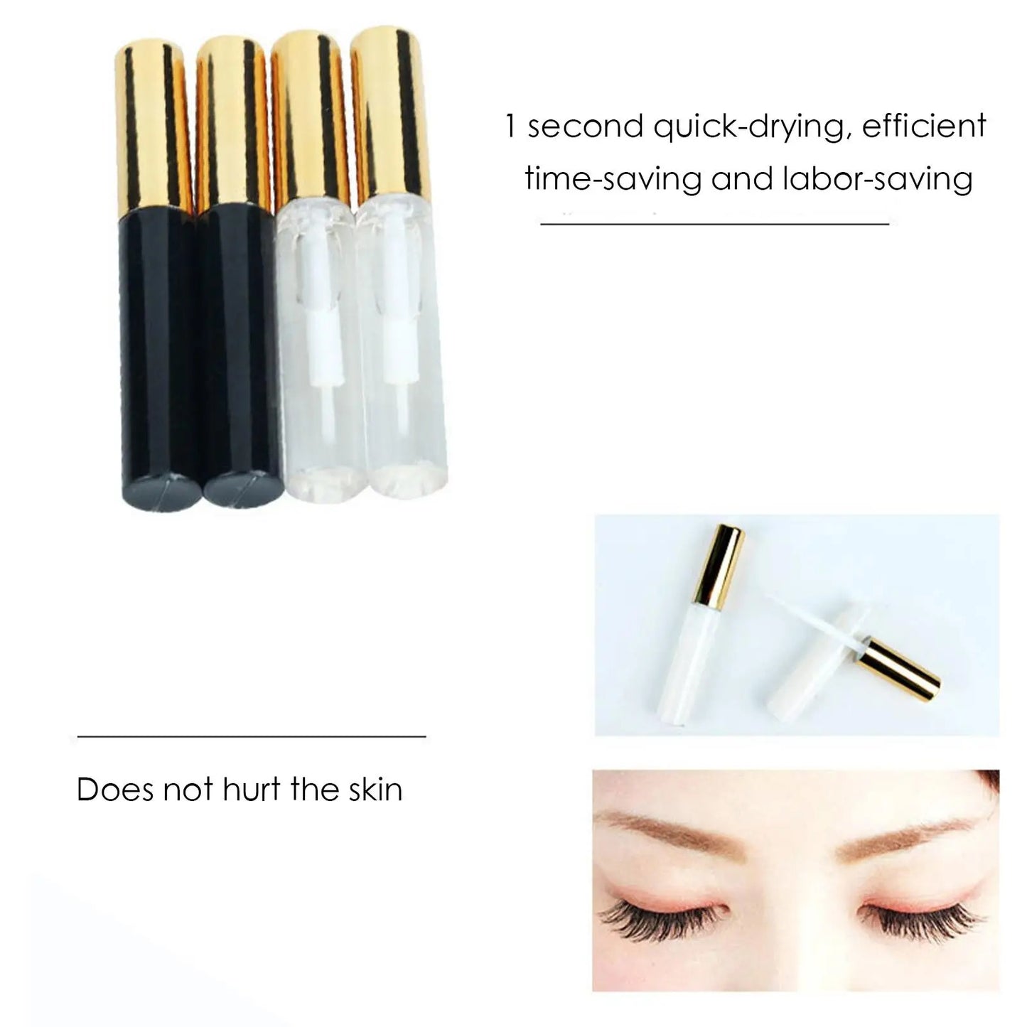 Eyelash Glue Fast Drying Eyelashes Extension Glue Black Adhesive Retention Immobilization False Ingredients Mild Not Irritating