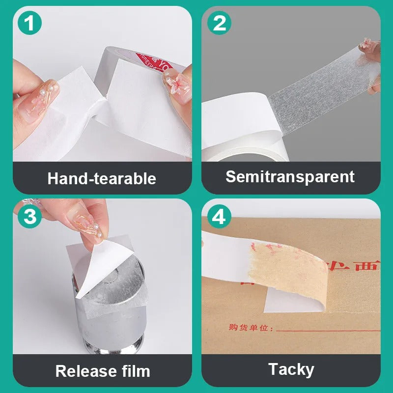 Ordinary Double-Sided Tape Strong Adhesive Ultra-Thin Hand Tearable Office And Student Stationery Supplies Decorative Items