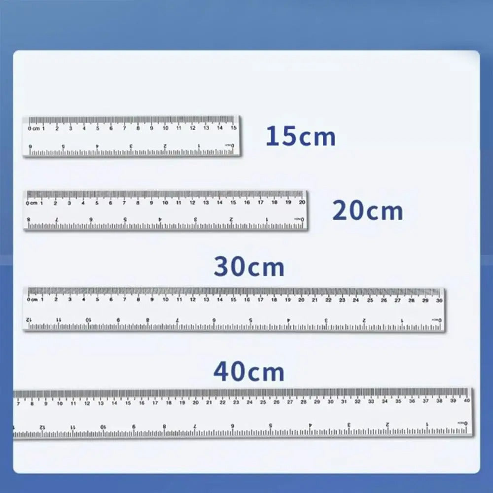 Desk Accessories 15cm 20cm 30cm 40cm Straight Ruler Multifunction Transparent Measuring Ruler Plastic Drawing Ruler Exam Test
