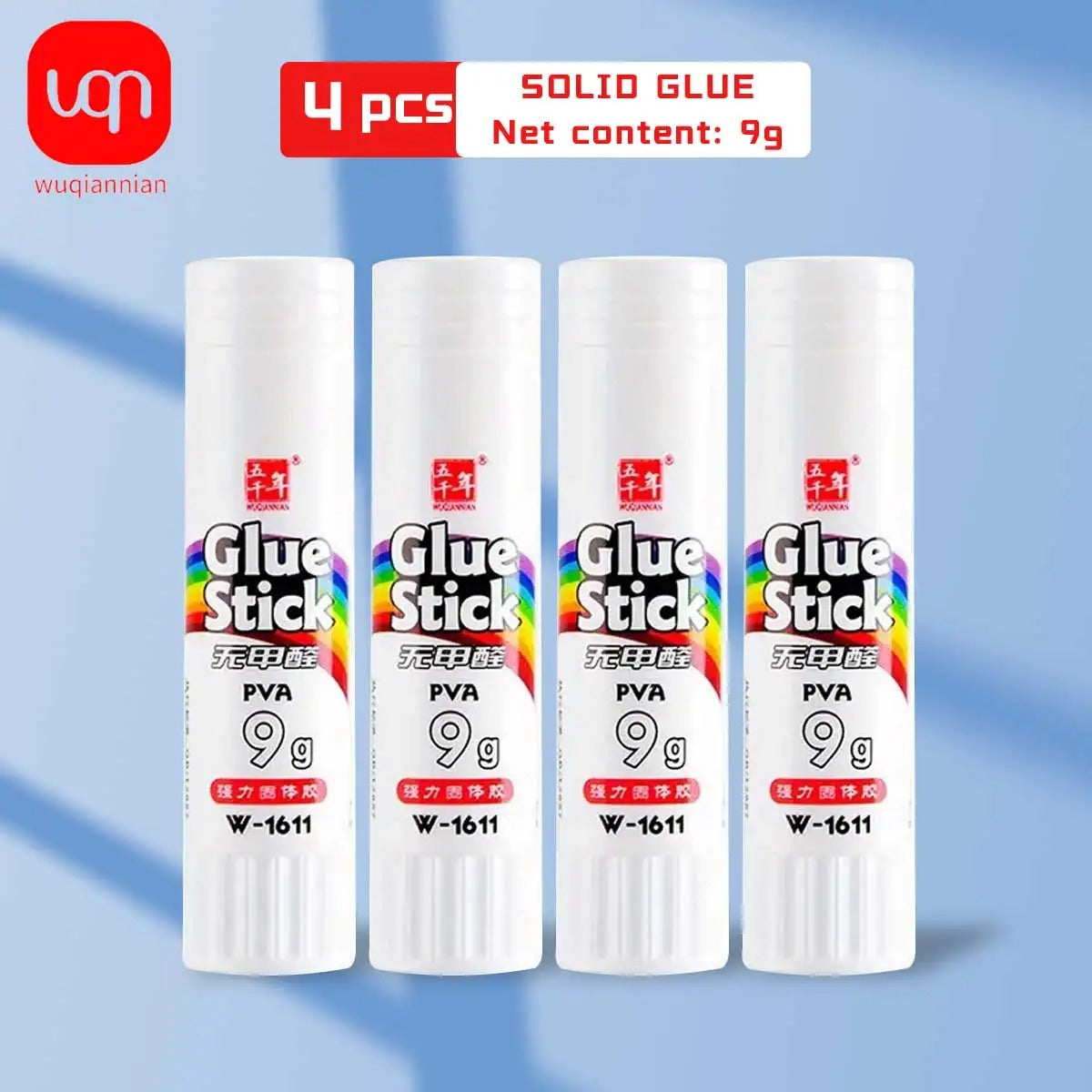 WQN 9/15/21/36G Rainbow White Solid Glue Stick Non Toxic Professional High Viscosity Ideal Office & Study Stationery