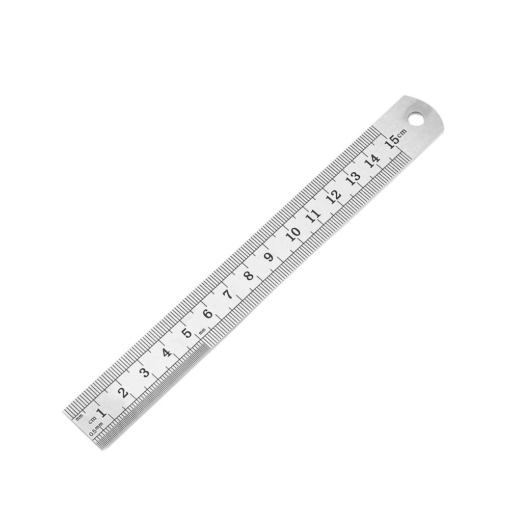 Double Sided Measuring Metal Ruler Stainless Steel Precision Measuring Tool Learning Office Stationery Drafting Accessory
