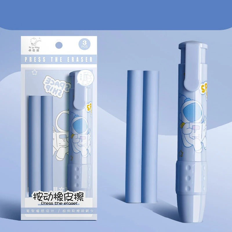 Erasers Pen Retractable Press Pencil Rubber Correction Supplies School Stationery Erasers for Kids Soft Art Eraser Pen