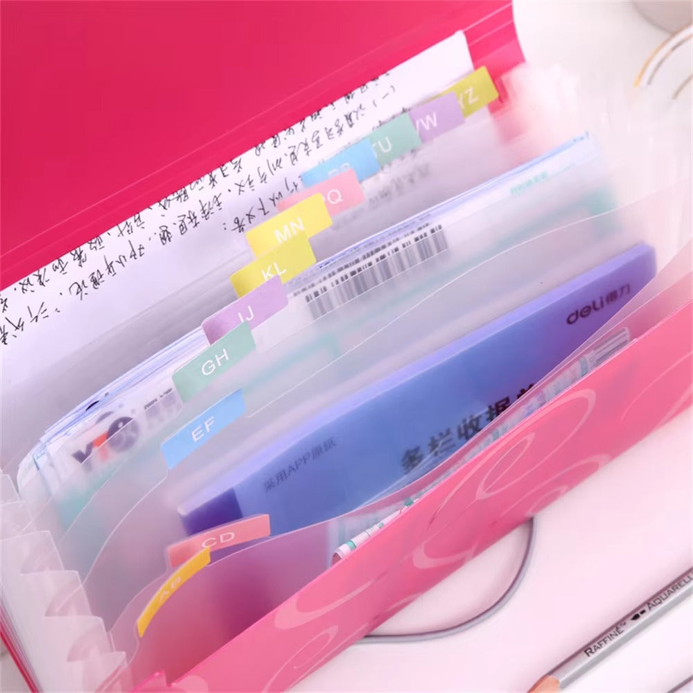A6 Organ Bag Expanding File Folder For Documents Candy Colors Document Folders School Supplies File Organizer Office Binder