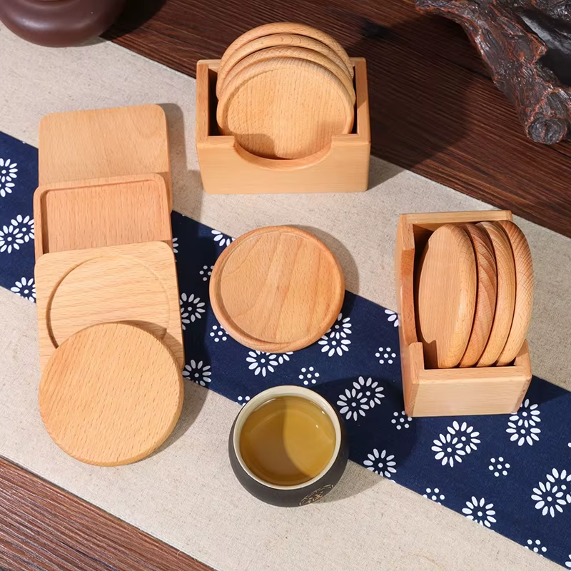 Wooden Coasters for Drinks Bottom for Drinking Cup Tea Coasters for Coffee Bottom for Pussy Cup Coaster Wood