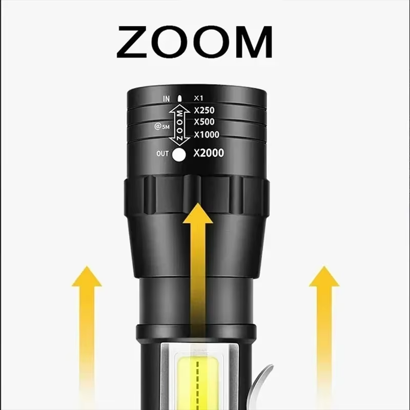 High Power Led Flashlights Very Strong Tactical Torch 6 Modes Rechargeable Camping Fishing Emergency Zoom Lantern