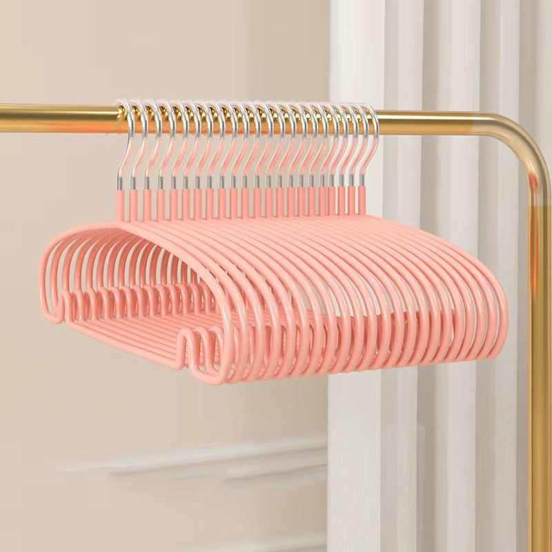 10pcs Non-Slip Coated Metal Suit Coat Hanger Heavy Duty Clothes Hangers Metal Shirt Jacket Hanger with Round Notches for Dress