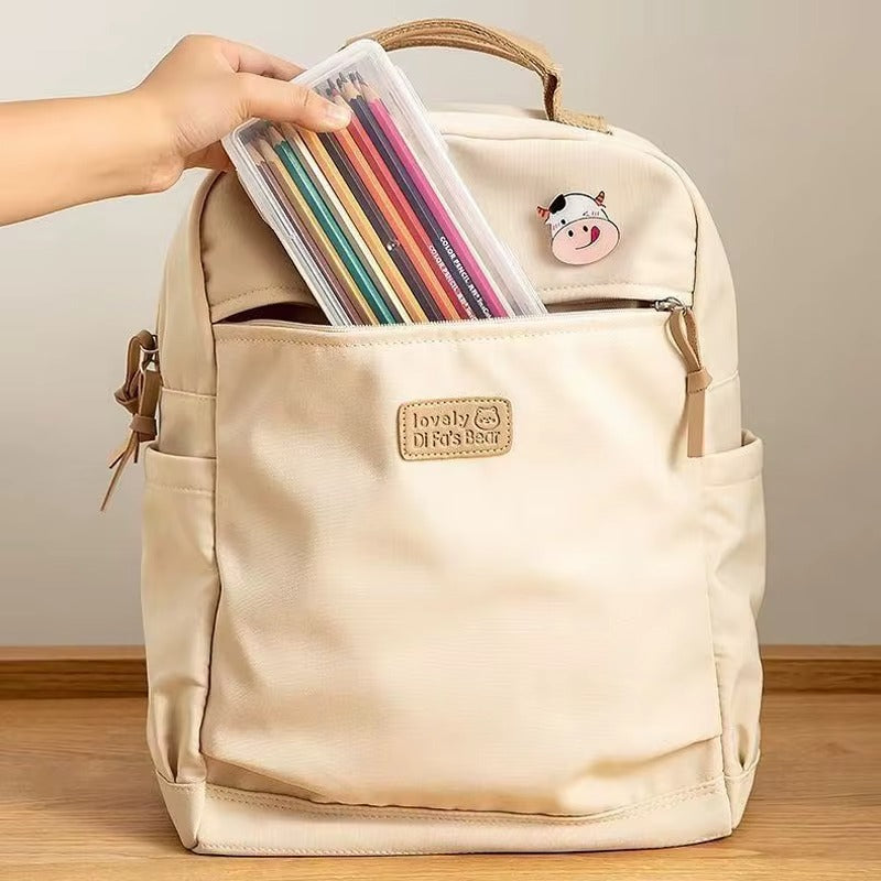 Large Capacity Transparent Stationery Case Pencil Storage Colour Pencil Storage Children's Crayon Painting Sketching Pencil Bag