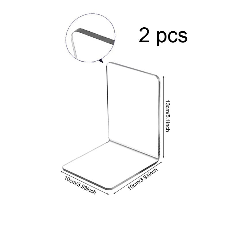 1Pc Clear Acrylic Bookends Bookshelf Desktop Display Stands for Office, Home & Retail Use, Book Storage, Decorative Storage Rack