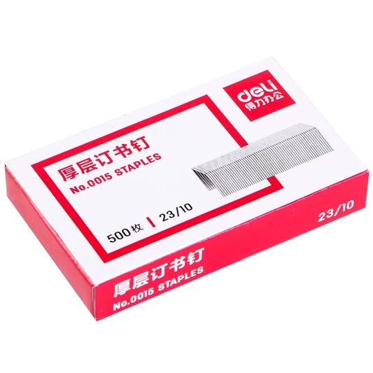 500PCS Deli 0015 Universal Staples 23/10 Binding 60 Sheets 12.8x10mm Width X Height Office Supply Stapler Refill