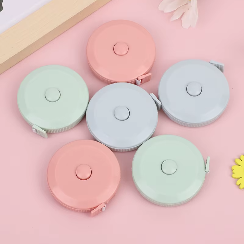 1PC/15PCS 1.5m Small Tape Measure Portable Student Soft Leather Three Measurement Clothes Automatic Recycling