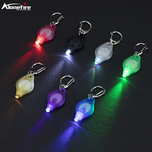 Mini LED Keychain light Multicolored Cool Rainbow White Red Yellow Green Blue Purple Key chain lamp Portable backup stairs Torch