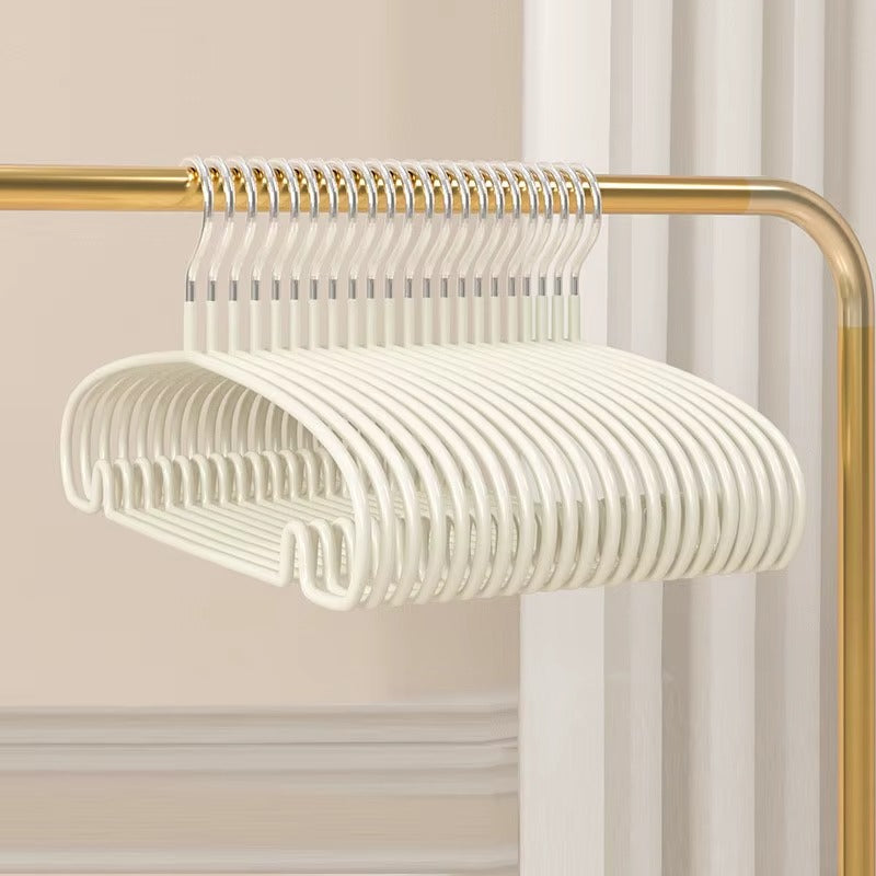 10pcs Non-Slip Coated Metal Suit Coat Hanger Heavy Duty Clothes Hangers Metal Shirt Jacket Hanger with Round Notches for Dress