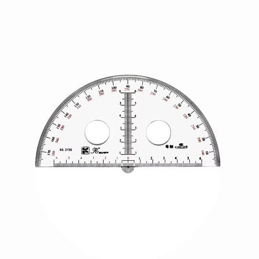 15 cm diameter medium size measuring instrument organic matter 180 degree semicircular protractor