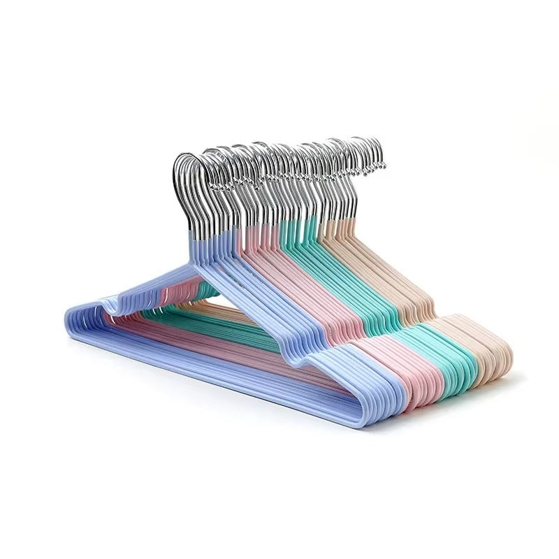 10pcs Non-Slip Coated Metal Suit Coat Hanger Heavy Duty Clothes Hangers Metal Shirt Jacket Hanger with Round Notches for Dress