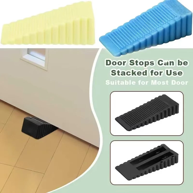 Silicone Wedge Door Stop Safety Stoppers 1-5pc Reusable Shock Absorbent Home Office Anti-Folder Hand Door Stopper Anti-collision