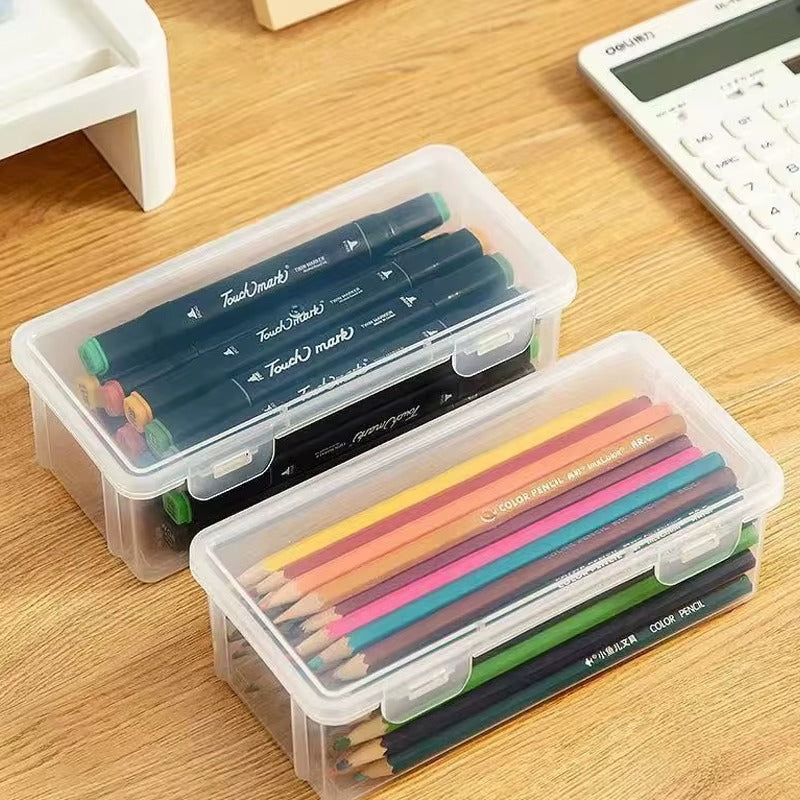 Large Capacity Transparent Stationery Case Pencil Storage Colour Pencil Storage Children's Crayon Painting Sketching Pencil Bag