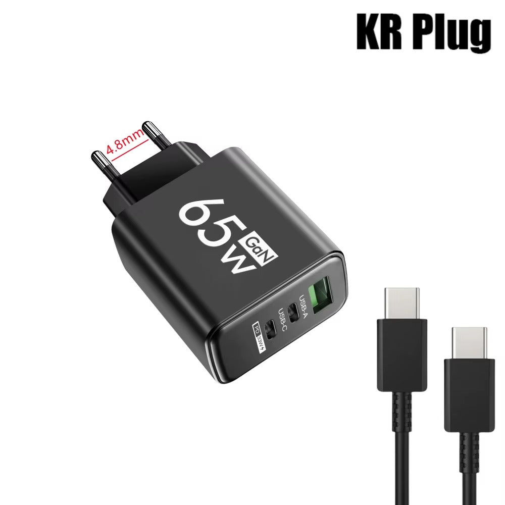 3 in 1 Quick Charge 3.0 USB Charger Type C PD Fast Charging Adapter EU/US/KR Plug Wall Charger For iPhone Xiaomi Samsung Huawei