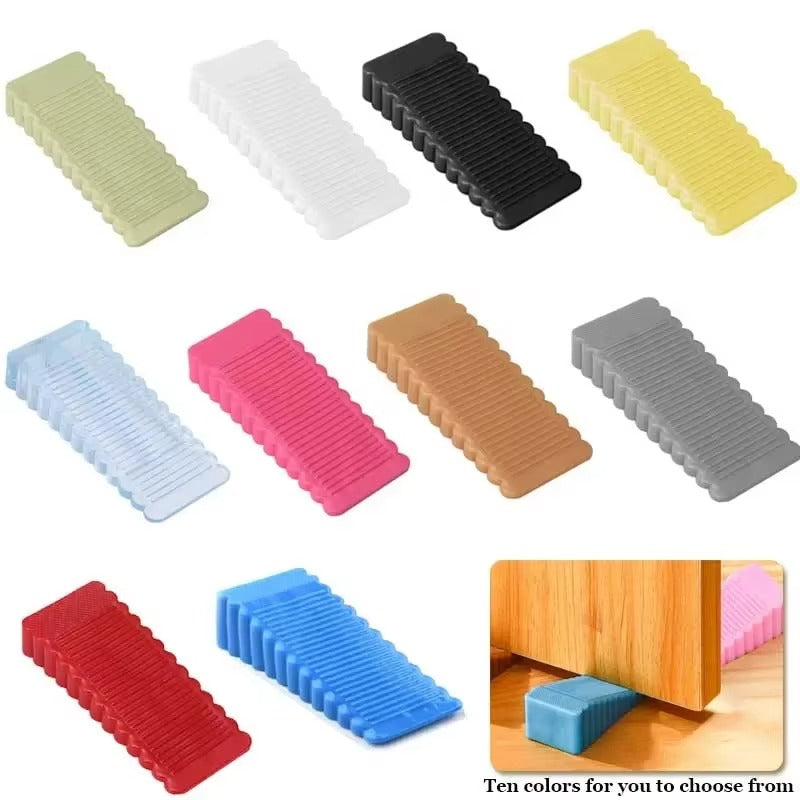 Silicone Wedge Door Stop Safety Stoppers 1-5pc Reusable Shock Absorbent Home Office Anti-Folder Hand Door Stopper Anti-collision