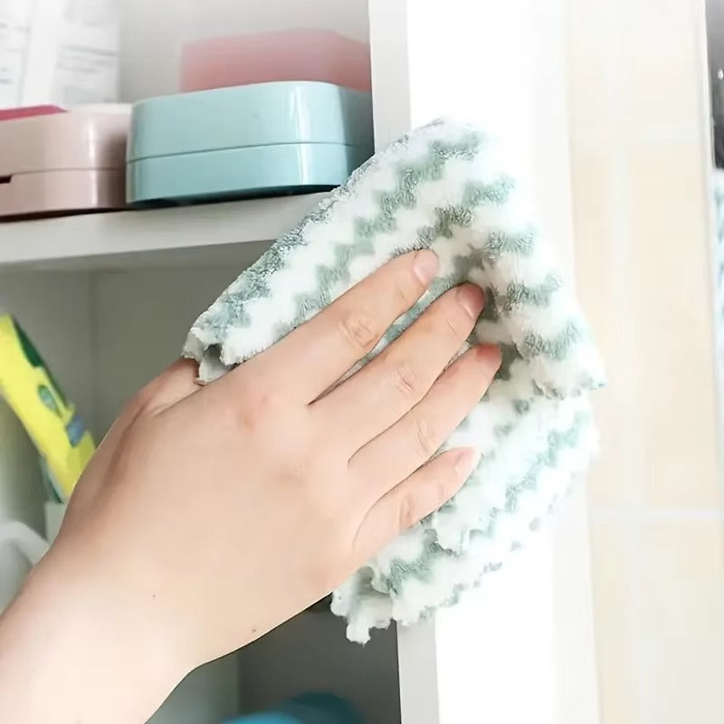 10/40PCS Super Absorbent Dishcloths Coral Fleece Cleaning Cloths Thickened Kitchen Washing Dish Rags Glass Windows Wipe Towels