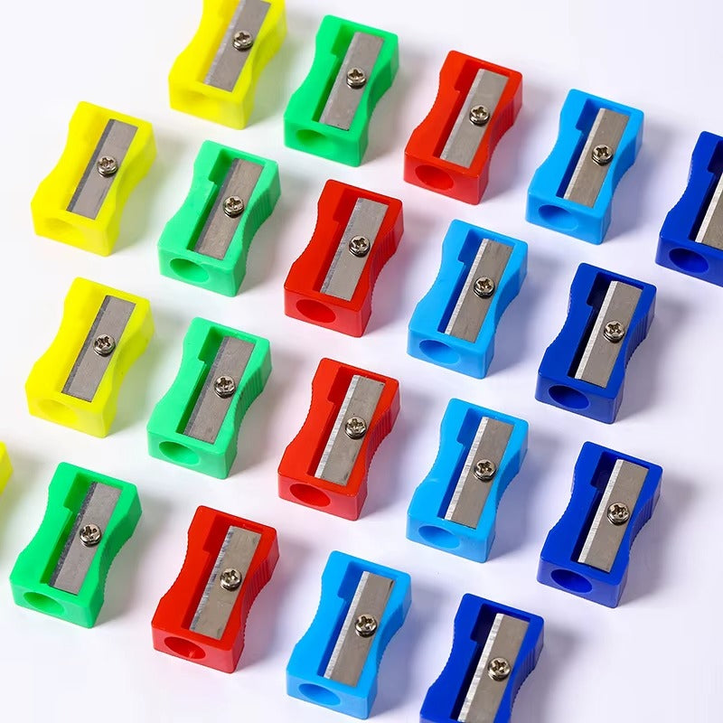 5/10/20P Mini Colored Pencil Sharpener Single Hole Rectangular Plastic Manual Sharpener for Primary School Students Stationery
