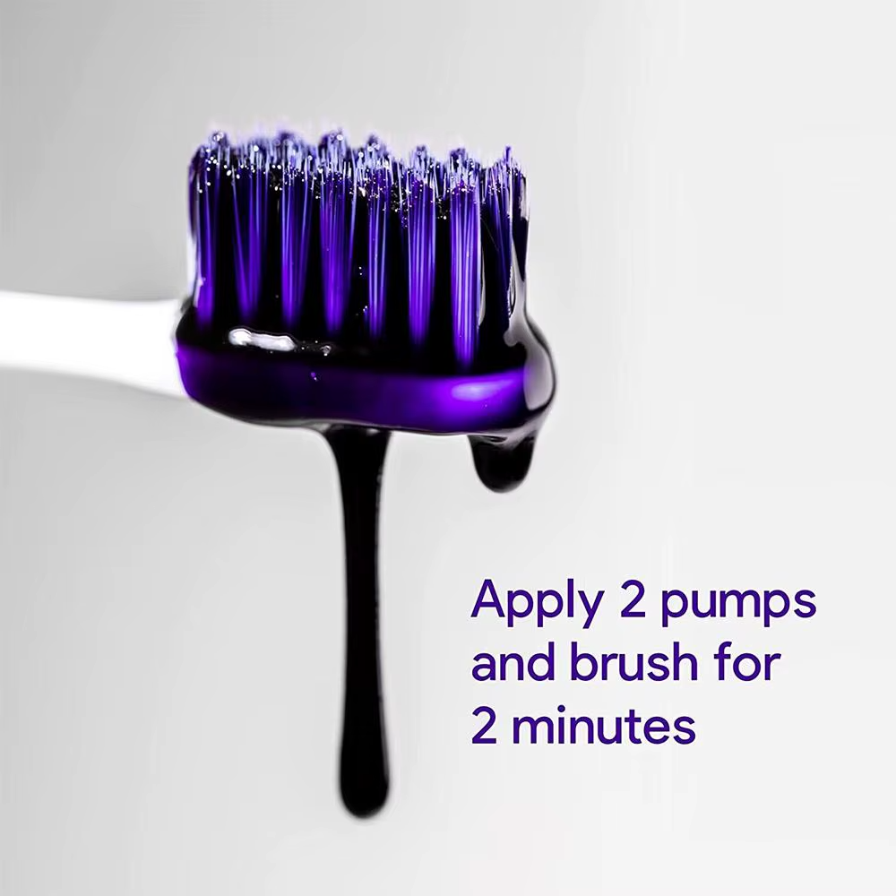 Purple Whitening Toothpaste Deep Cleaning Stain Removal Dentifrice Freshing Breath Oral Care Essentials for Home Daily Life 30ml