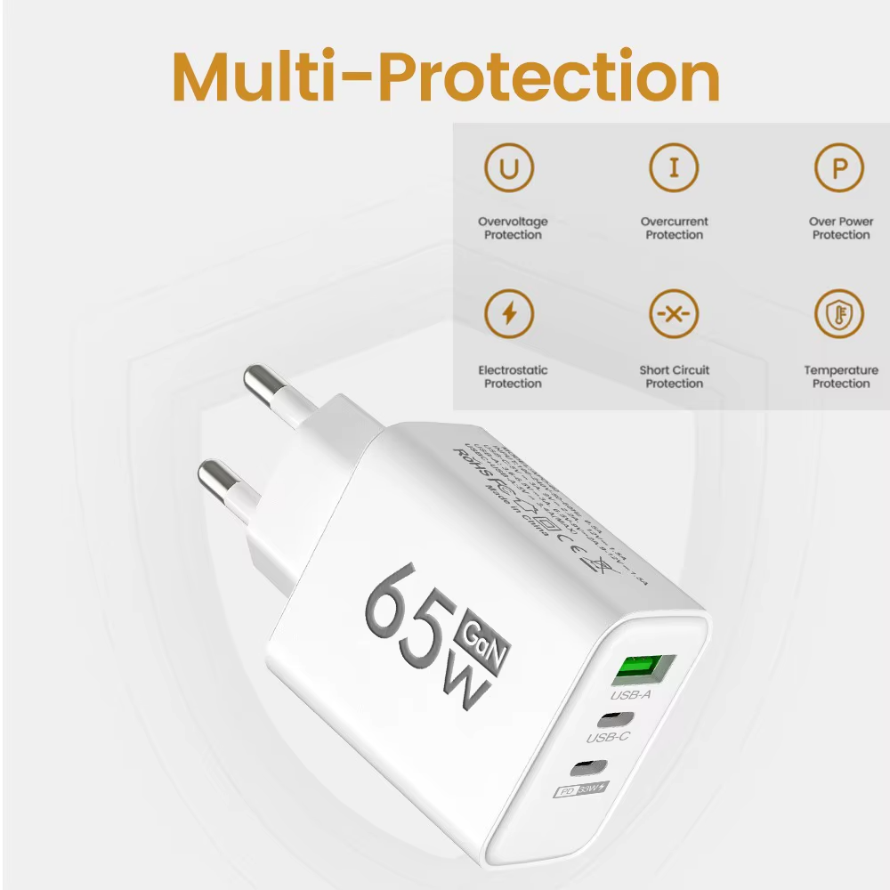 3 in 1 Quick Charge 3.0 USB Charger Type C PD Fast Charging Adapter EU/US/KR Plug Wall Charger For iPhone Xiaomi Samsung Huawei