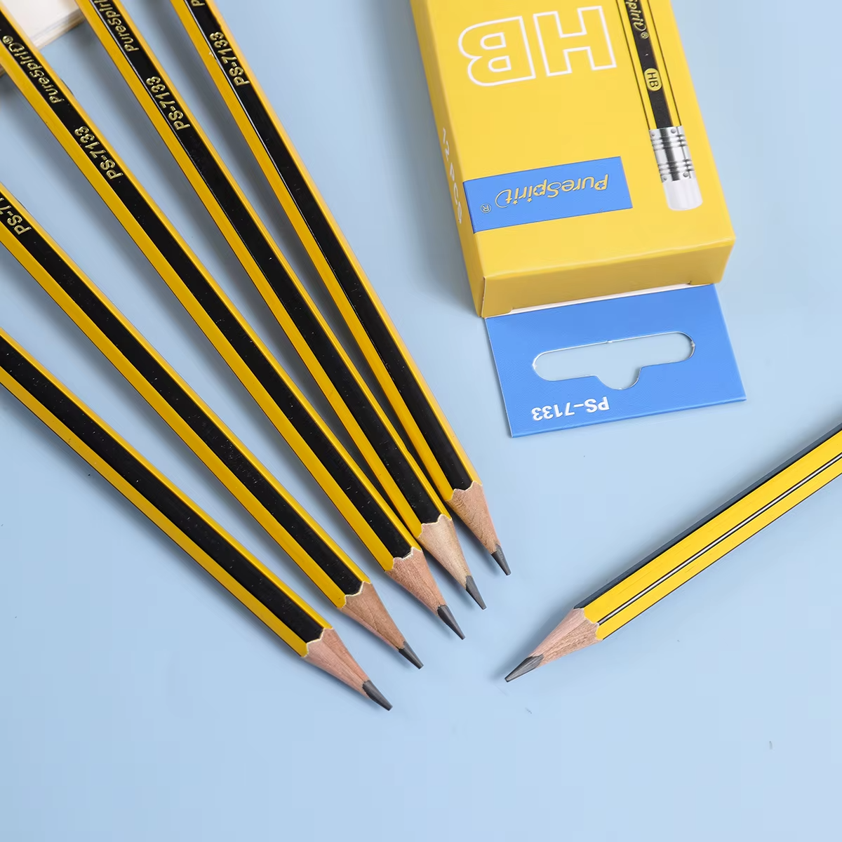 12PCS Woodcased Pencils with Eraser Pre-sharpened HB Lead Graphite Pencils for Students Adults School, Office