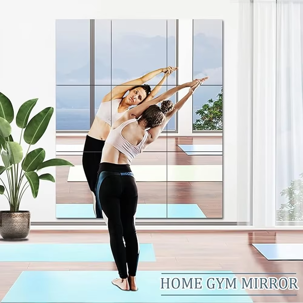 3D Mirror Wall Sticker DIY Square Acrylic Decal 2mm Full Body Wall Mirror Stickers for Bedroom Living Room Home Decor 2/4pcs