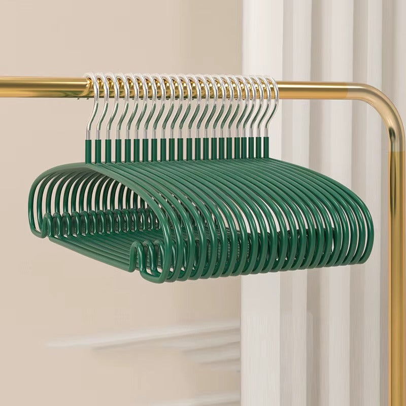 10pcs Non-Slip Coated Metal Suit Coat Hanger Heavy Duty Clothes Hangers Metal Shirt Jacket Hanger with Round Notches for Dress