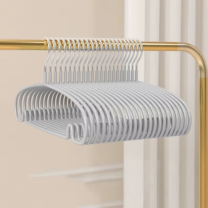 10pcs Non-Slip Coated Metal Suit Coat Hanger Heavy Duty Clothes Hangers Metal Shirt Jacket Hanger with Round Notches for Dress