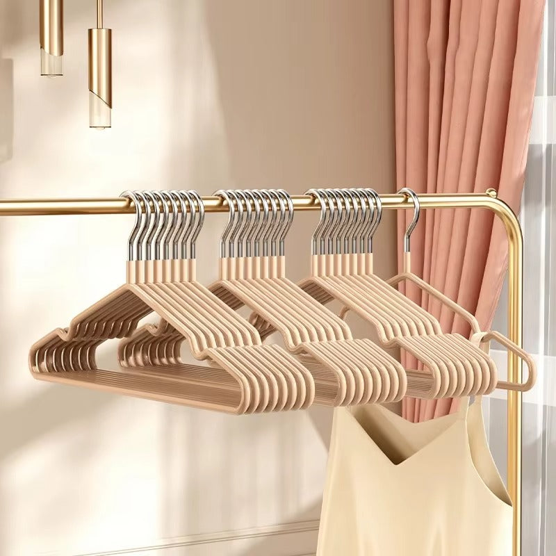 10pcs Non-Slip Coated Metal Suit Coat Hanger Heavy Duty Clothes Hangers Metal Shirt Jacket Hanger with Round Notches for Dress