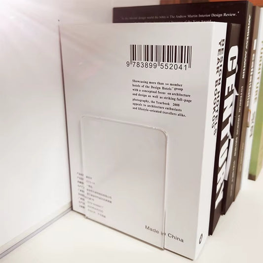 1Pc Clear Acrylic Bookends Bookshelf Desktop Display Stands for Office, Home & Retail Use, Book Storage, Decorative Storage Rack