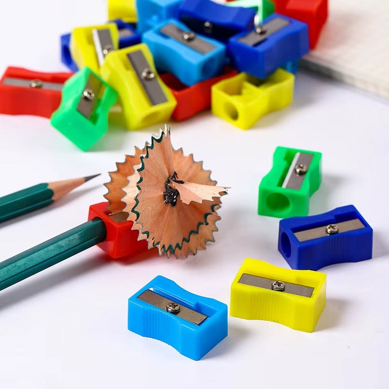 5/10/20P Mini Colored Pencil Sharpener Single Hole Rectangular Plastic Manual Sharpener for Primary School Students Stationery