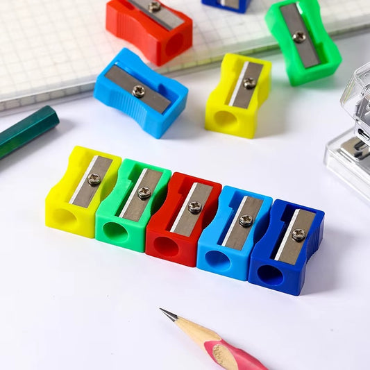 5/10/20P Mini Colored Pencil Sharpener Single Hole Rectangular Plastic Manual Sharpener for Primary School Students Stationery