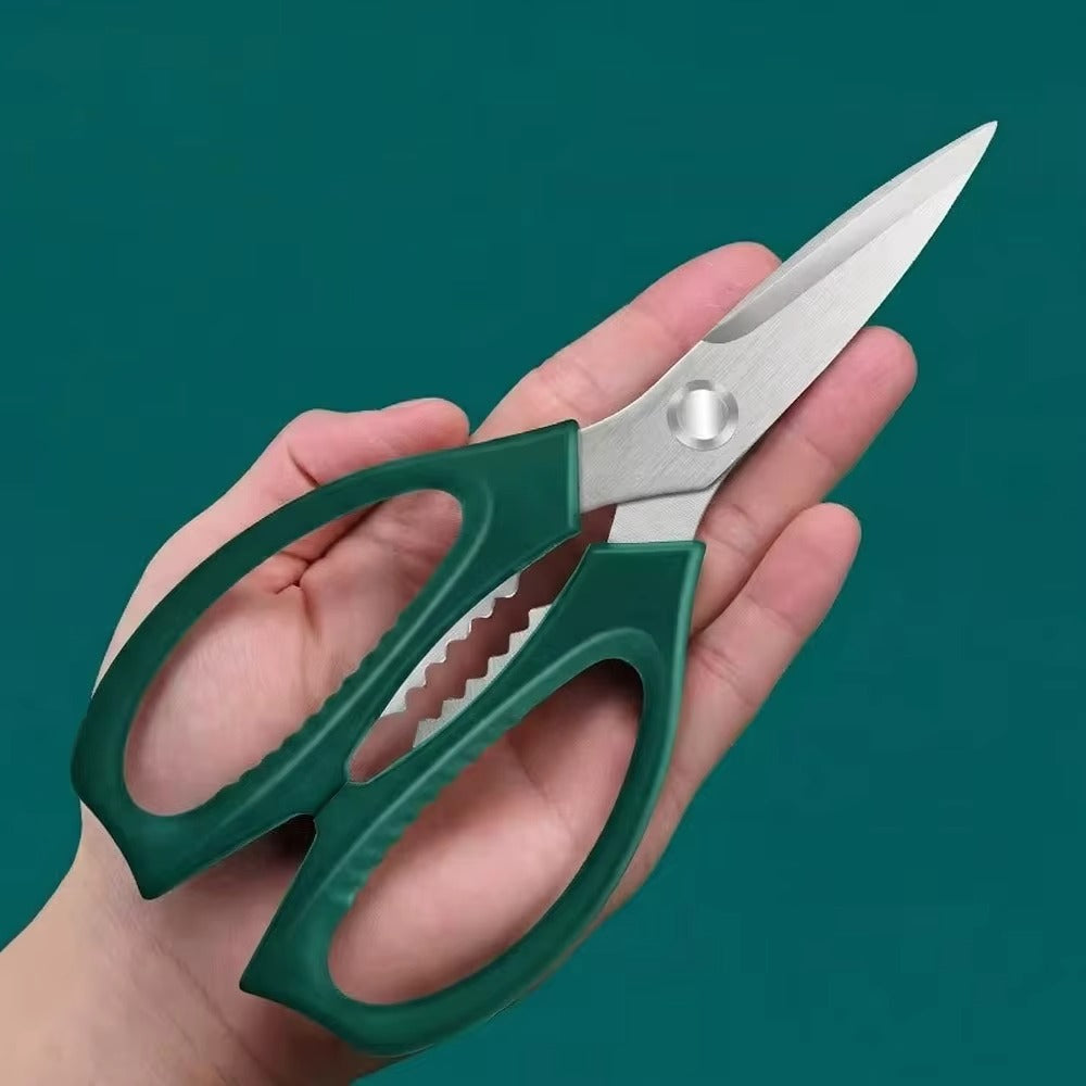 German Imported Stainless Steel Kitchen Shears - Full Steel Heavy-Duty for Chicken Bone & Hard Food C2612