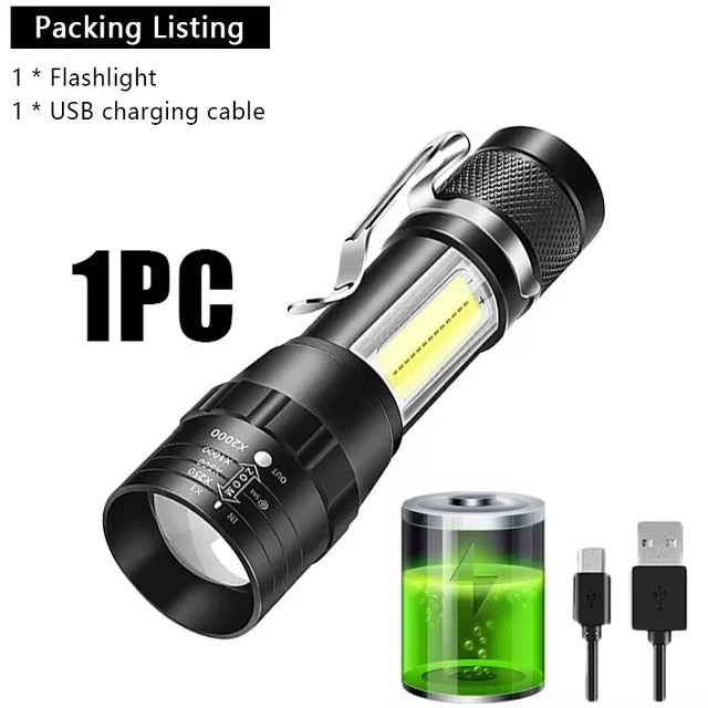 High Power Led Flashlights Very Strong Tactical Torch 6 Modes Rechargeable Camping Fishing Emergency Zoom Lantern