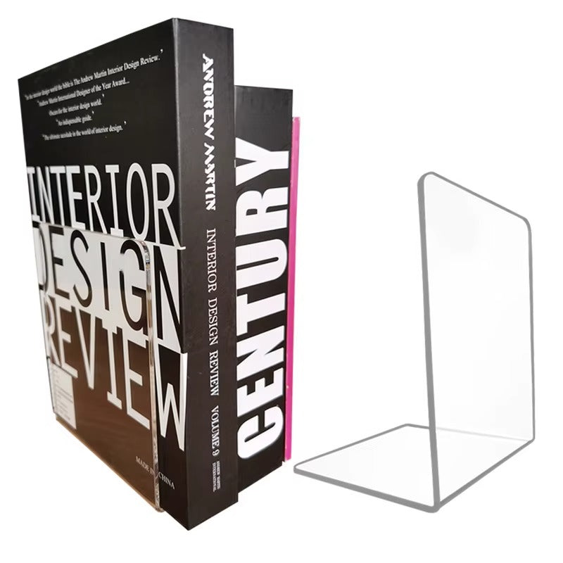 1Pc Clear Acrylic Bookends Bookshelf Desktop Display Stands for Office, Home & Retail Use, Book Storage, Decorative Storage Rack