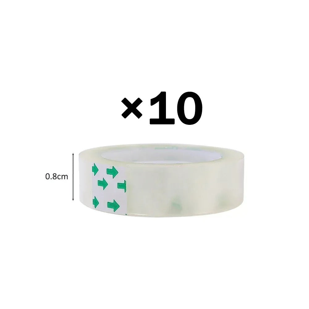 10-1 Rolls Transparent Tape Refills Clear Tape Refills for Dispenser Invisible Tapes for Office Home School Supplies 18/12/8mm