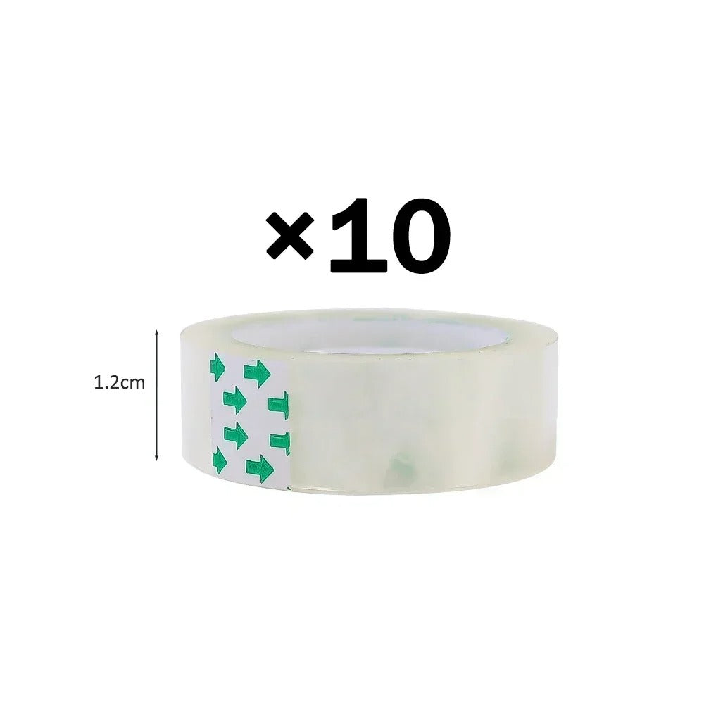 10-1 Rolls Transparent Tape Refills Clear Tape Refills for Dispenser Invisible Tapes for Office Home School Supplies 18/12/8mm