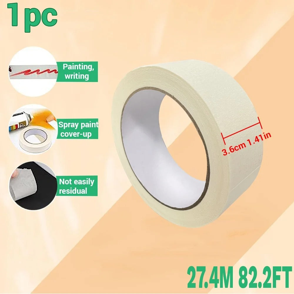 Masking Tape White Single Side Tape Adhesive Crepe Paper for Oil Painting Sketch Drawing Supplies