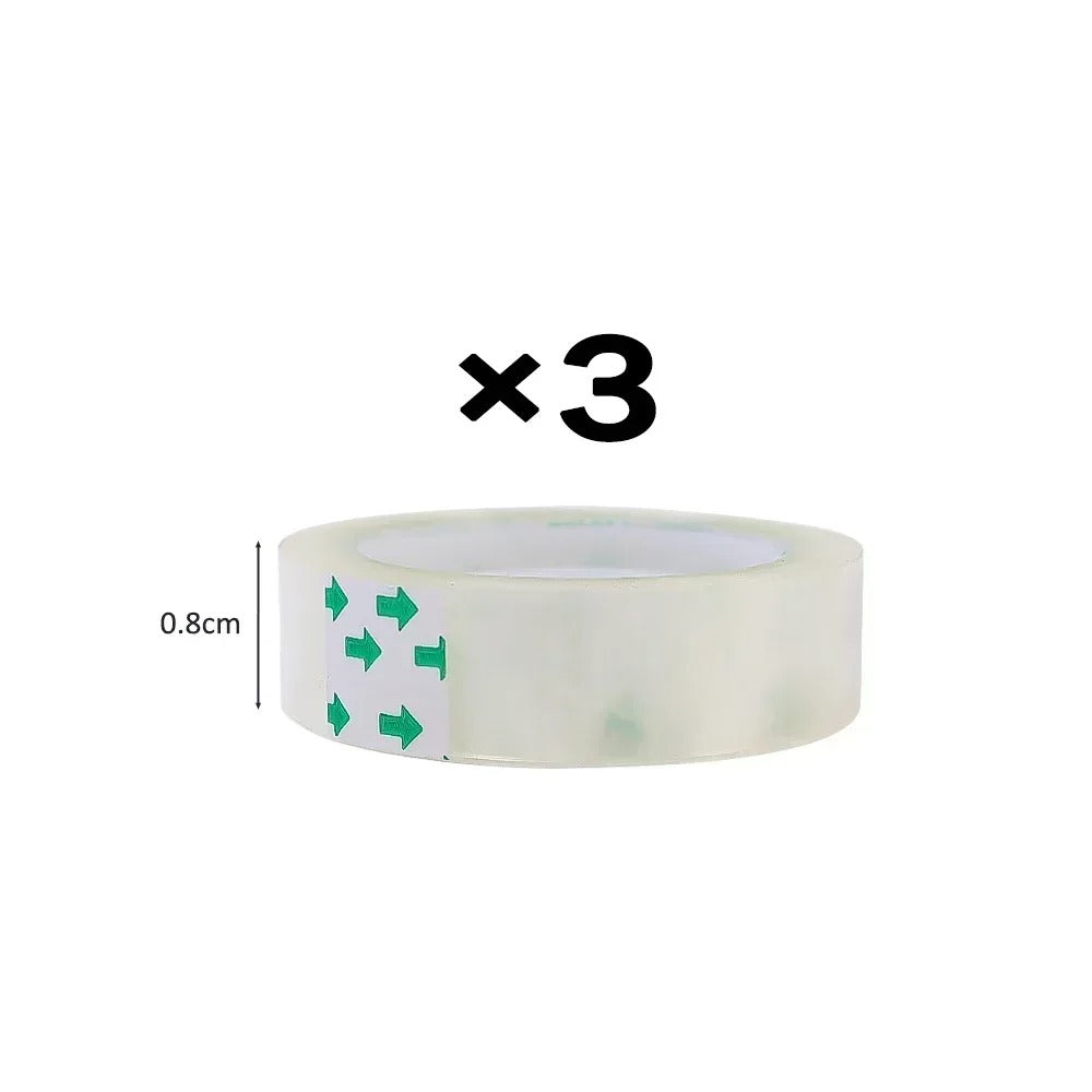 10-1 Rolls Transparent Tape Refills Clear Tape Refills for Dispenser Invisible Tapes for Office Home School Supplies 18/12/8mm