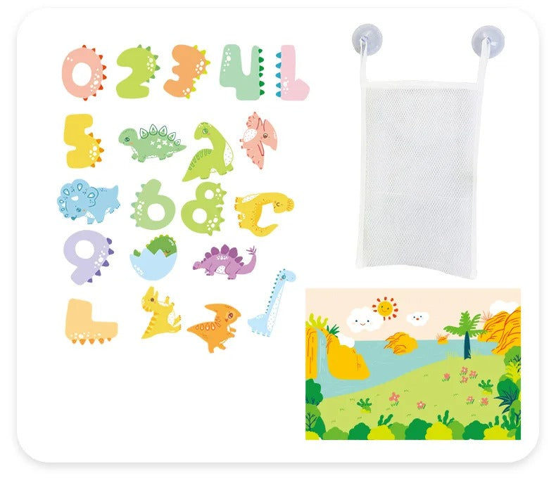 Baby Toy Animal Bath Toys for Kids Soft EVA Paste Bathroom Toys Animal Cognitive Floating Water Toys for Boys Girls 2 to 4 Years