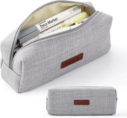 Canvas Pencil Case Student Pouch Coin Cosmetic Bag Office Stationery Organizer For Teen Girl Boy School Supplies