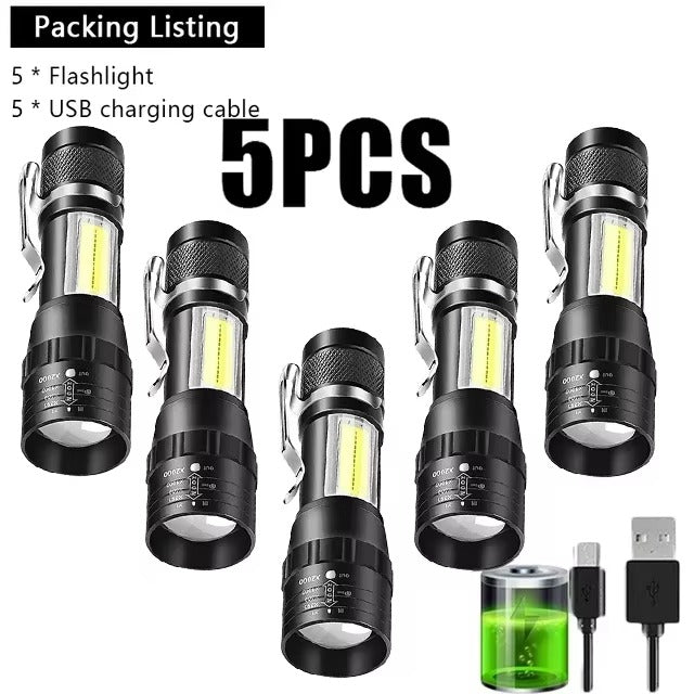 High Power Led Flashlights Very Strong Tactical Torch 6 Modes Rechargeable Camping Fishing Emergency Zoom Lantern
