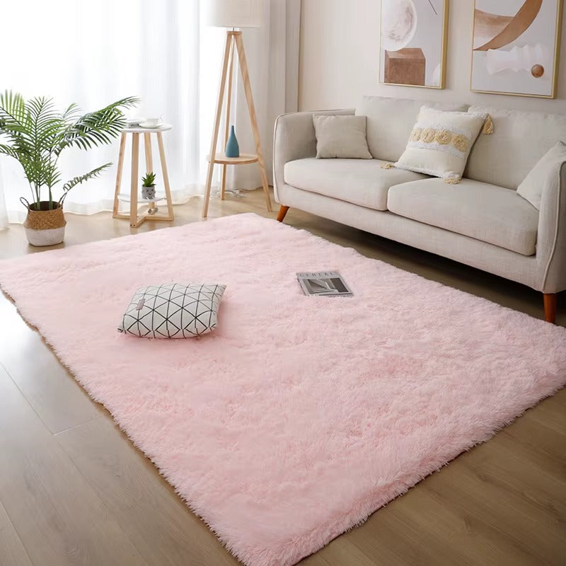 White Fluffy Hall Carpet Modern Living Room Bedroom Home Decor Large Mats Thickened Non-Slip Girl Children's Room Pink Furry Rug