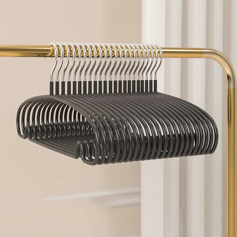 10pcs Non-Slip Coated Metal Suit Coat Hanger Heavy Duty Clothes Hangers Metal Shirt Jacket Hanger with Round Notches for Dress